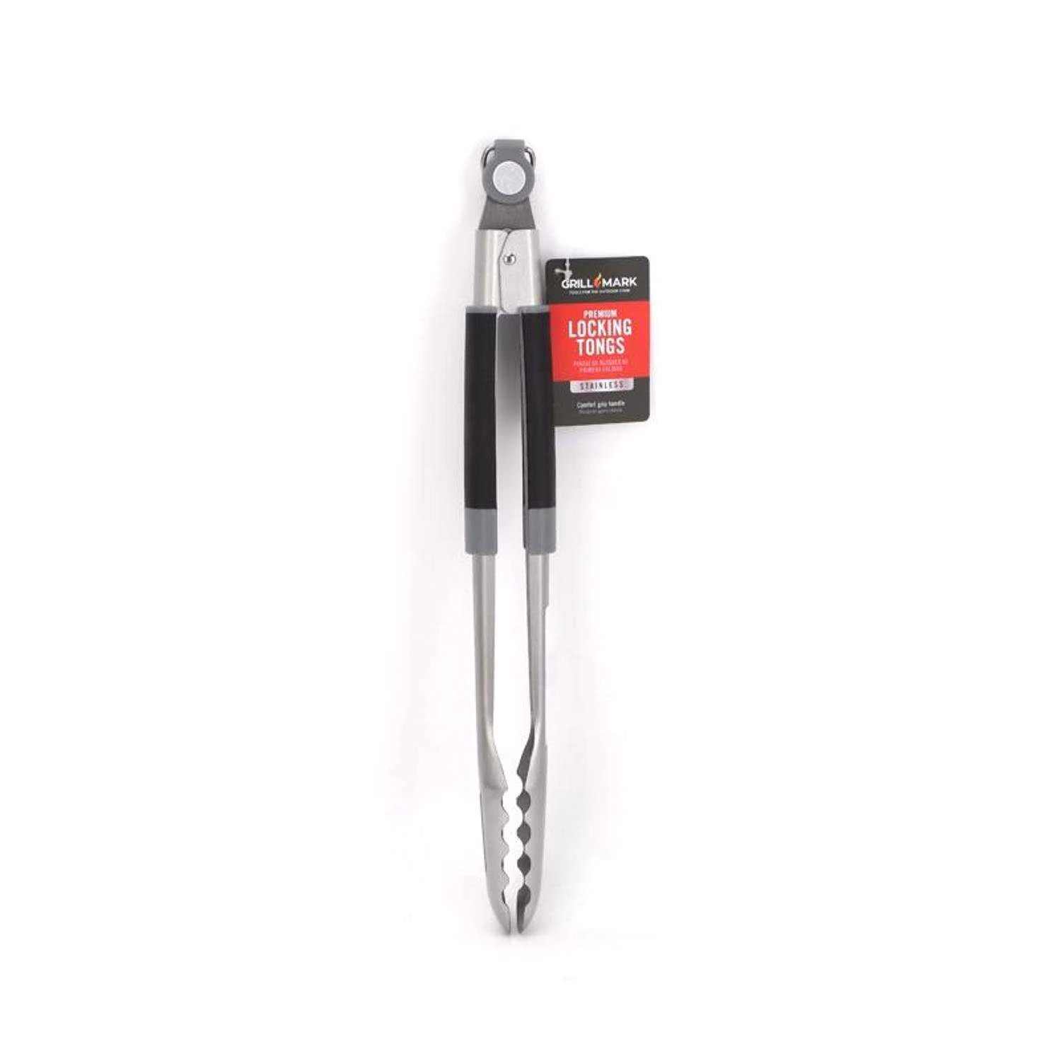 Grill Mark Stainless Steel Black/Silver Grill Tongs 1 Pk 3 Grill Mark Stainless Steel Black/Silver Grill Tongs 1 Pk