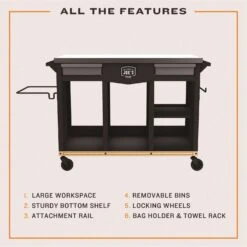 Oklahoma Joe's Prep/Storage Cart Steel 36 In. H X 45 In. W X 20 In. L -Traeger Egg Store 5529a707 de05 4a33 a50b 3a837f16f5e2