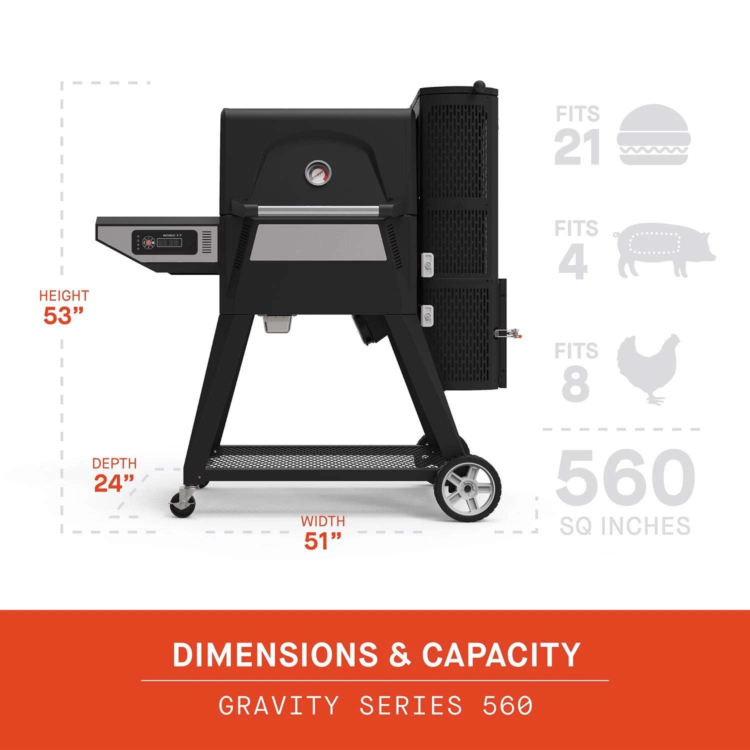 Masterbuilt 24 In. Gravity Series 560 Charcoal Grill And Smoker Black 8 Masterbuilt 24 In. Gravity Series 560 Charcoal Grill And Smoker Black - Image 6