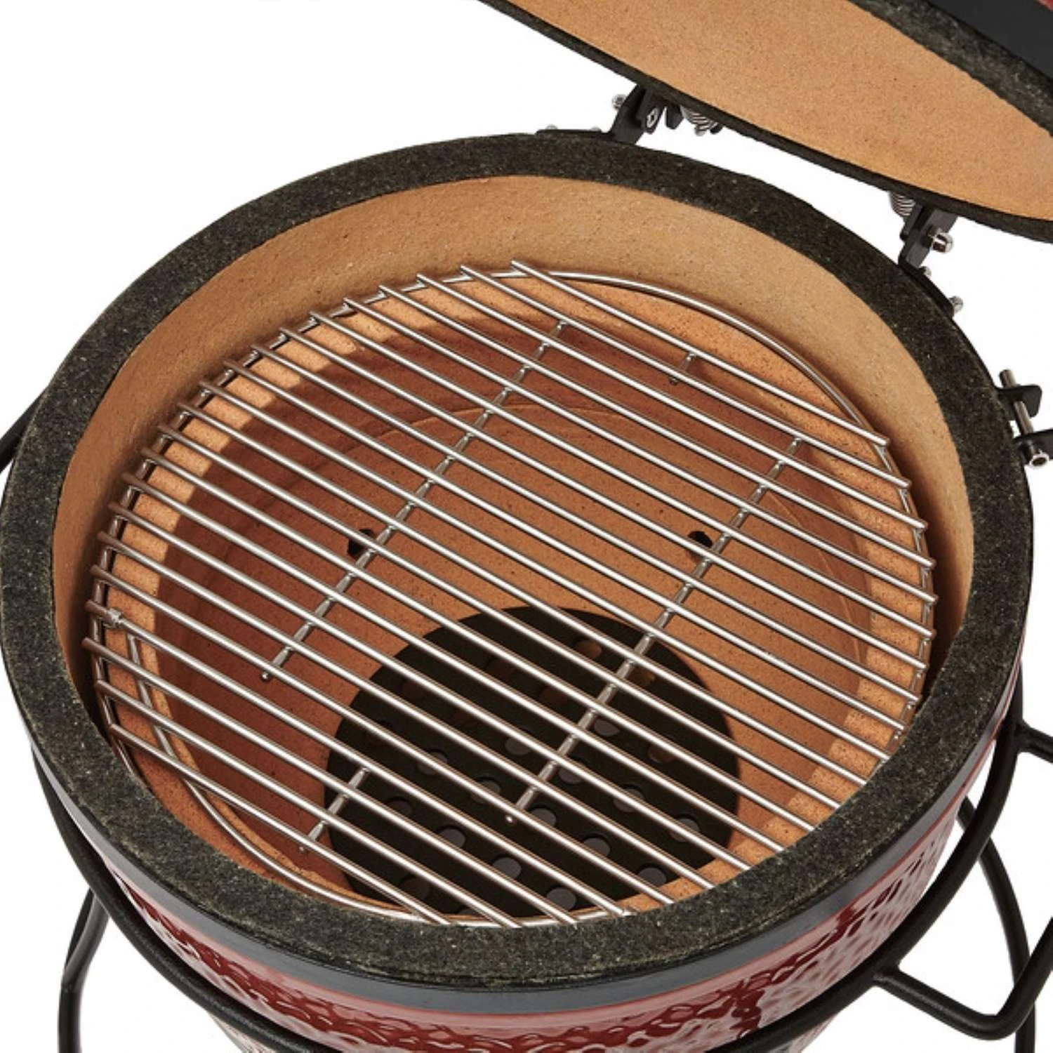 Kamado Joe 13.5 In. Joe Jr. Charcoal Kamado Grill And Smoker Red 4 Kamado Joe 13.5 In. Joe Jr. Charcoal Kamado Grill And Smoker Red - Image 2