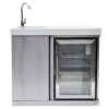 Mont Alpi Outdoor Sink & Fridge Stainless Steel 35 In. H X 25 In. W X 38 In. L