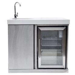 Mont Alpi Outdoor Sink & Fridge Stainless Steel 35 In. H X 25 In. W X 38 In. L