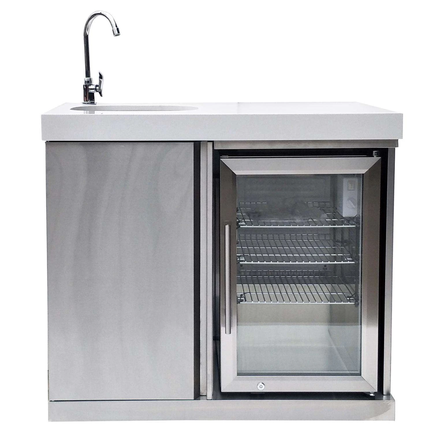 Mont Alpi Outdoor Sink & Fridge Stainless Steel 35 In. H X 25 In. W X 38 In. L 3 Mont Alpi Outdoor Sink & Fridge Stainless Steel 35 In. H X 25 In. W X 38 In. L