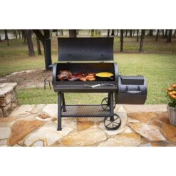 Oklahoma Joe's Longhorn Charcoal/Wood Offset Smoker Black -Traeger Egg Store a65db2c5 b02e 40b3 89a9 f2b4b3f4e664