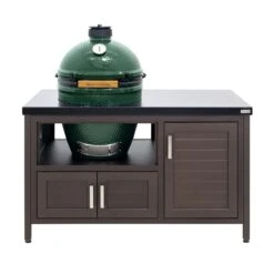 Big Green Egg 18.25 In. Large EGG Package With 53" Modern Farmhouse Table Charcoal Kamado Grill And