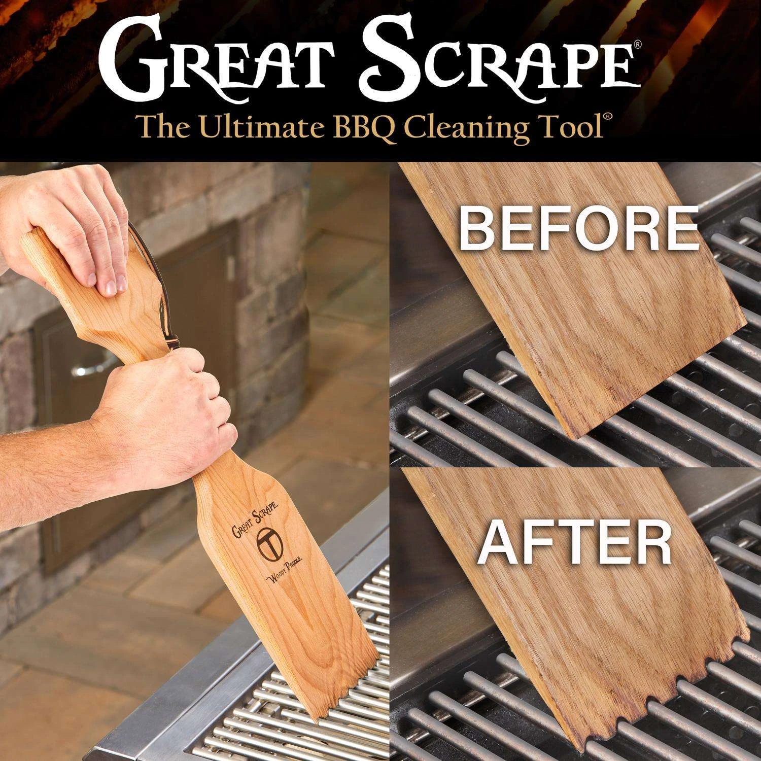 Great Scrape Woody Paddle Grill Scraper 18 In. H X 4.75 In. L X 0.75 In. W 1 Pk 5 Great Scrape Woody Paddle Grill Scraper 18 In. H X 4.75 In. L X 0.75 In. W 1 Pk - Image 3
