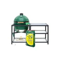 Big Green Egg 24 In. XLarge EGG Package With Modular Nest And Side Table With SS Inserts Charcoal K