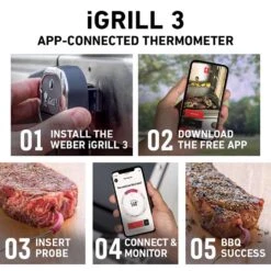 Weber IGrill 3 Digital Bluetooth Enabled Grill/Meat Thermometer -Traeger Egg Store bdd2d956 1f1a 4465 85a3 5a96a37494d9