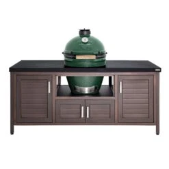Big Green Egg 18.25 In. Large EGG Package With 72" Modern Farmhouse Table Charcoal Kamado Grill And