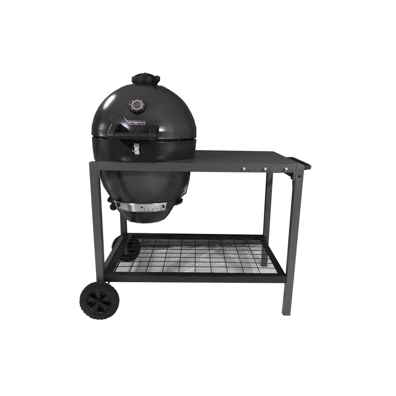 Brand-Man Grills 20 In. Rodeo Deluxe Charcoal/Wood Kamado Grill And Smoker Gray 3 Brand-Man Grills 20 In. Rodeo Deluxe Charcoal/Wood Kamado Grill And Smoker Gray