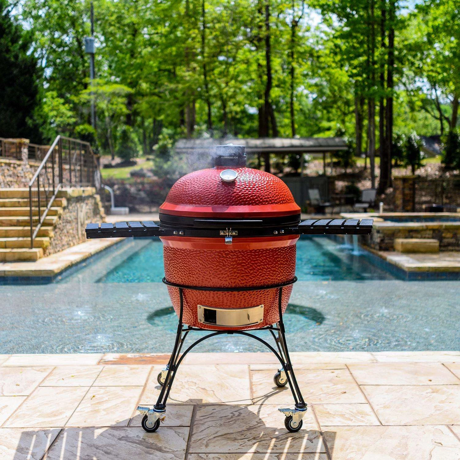 Kamado Joe 24 In. Big Joe II Charcoal Kamado Grill And Smoker Red 7 Kamado Joe 24 In. Big Joe II Charcoal Kamado Grill And Smoker Red - Image 5