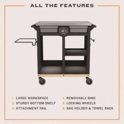Oklahoma Joe's Prep/Storage Cart Steel 36 In. H X 20 In. W X 30 In. L -Traeger Egg Store ee2c42fc de15 4189 bfd0 b1e66bcfe2c1